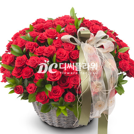 흑장미 탑 바구니(100송이)